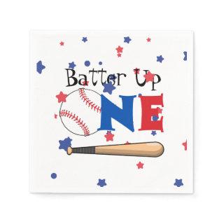 Batter Up Baseball First Birthday napkins