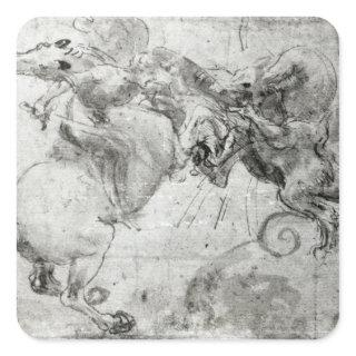 Battle between a Rider and a Dragon, c.1482 Square Sticker
