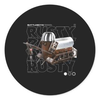 Battlebots Rusty Robot Text Stack Classic Round Sticker