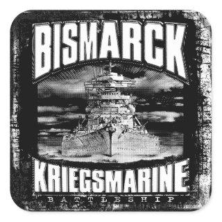 Battleship Bismarck Square Sticker