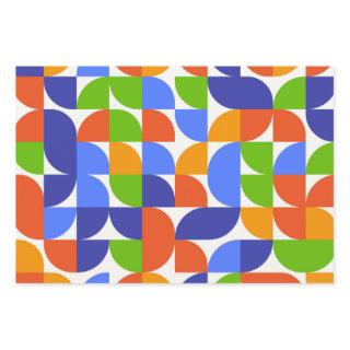 Bauhaus Mid Century Pattern Blue, Orange, Green   Sheets