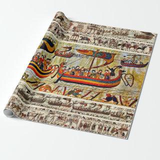 BAYEUX TAPESTRY 1066 VIKING SHIPS