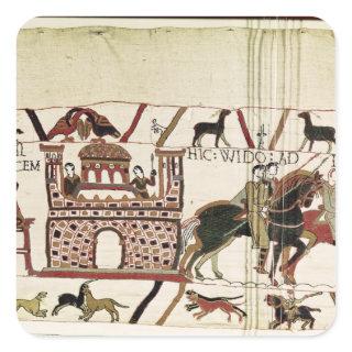 Bayeux Tapestry Earl Harold to Duke of Normandy Square Sticker