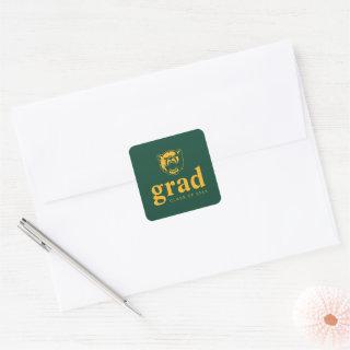 Baylor Bears Head Logo Gradaution Square Sticker