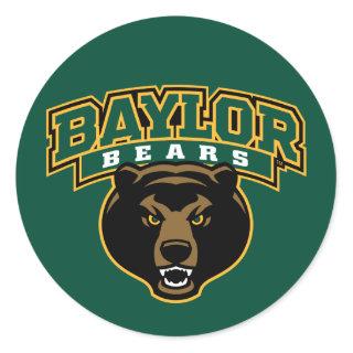 Baylor Bears Wordmark and Logo Classic Round Sticker
