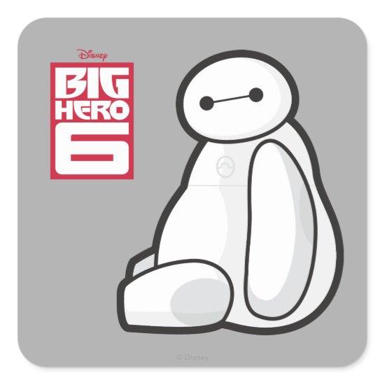 Baymax Sideways Sitting Square Sticker