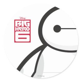 Baymax Standing Classic Round Sticker