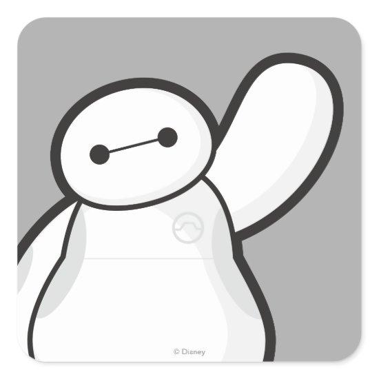 Baymax Waving Square Sticker