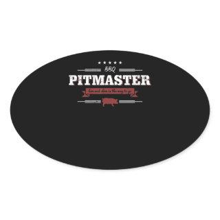 BBQ | BBQ Pitmaster Low And Slow Is Way To Funny Oval Sticker