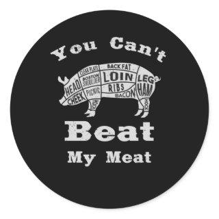 BBQ Grilling Meat Grill Pig Suckling Pig Sow Classic Round Sticker