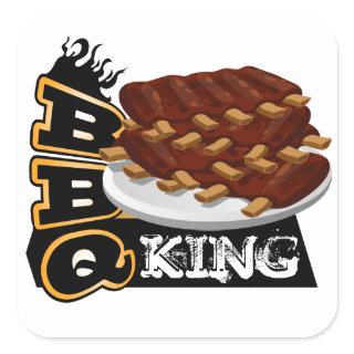 BBQ KING! SQUARE STICKER