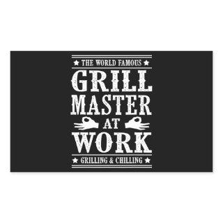 BBQ Lovers | The World Famous Grill Master At Work Rectangular Sticker
