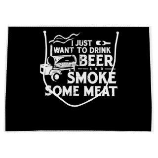 BBQ Smoking Pitmaster Gift Drink Beer Smoke Meat Large Gift Bag