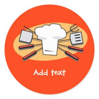 BBQ Today template, customizable, Classic Round Sticker