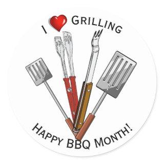 BBQ Tools Grilling Classic Round Sticker