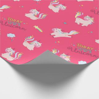Be a unicorn rainbow color w/ stars & hearts pink