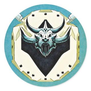 Be fearless like the Vikings, with shield in hand Classic Round Sticker