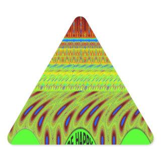 Be Happy Colorful Polka Dot Motif Gift Triangle Sticker