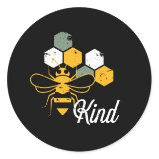 Be Kind Funny Kindness Bee Puns for Beekeeper Classic Round Sticker