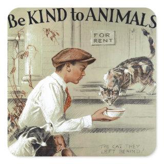 Be Kind to Animals Square Sticker