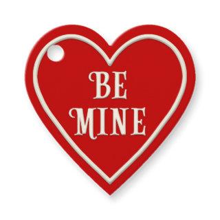 "Be Mine" Red Heart Personalized Valentine's Day Favor Tags