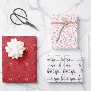 Be Mine Script with Red Hearts Valentines Day   Sheets