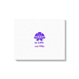Be Safe Use PPEs Helmet Goggles Purple Safety Sign