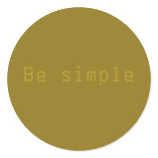 be simple classic round sticker