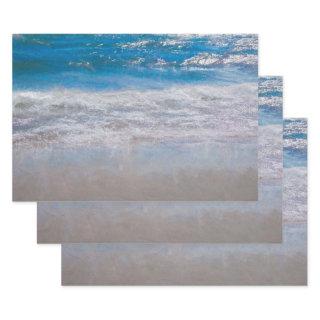 Beach Blue Coastal Ocean Waves Tropical Art  Sheets