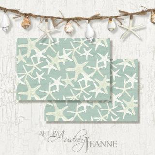 Beach Coastal Home Decor Starfish Mint Decoupage Tissue Paper