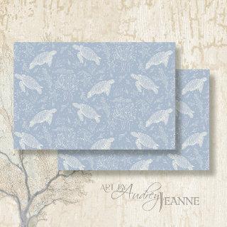 Beach Coastal Sea Turtle Starfish Blue Decoupage Tissue Paper