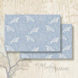 Beach Coastal Sea Turtle Starfish Blue Decoupage Tissue Paper