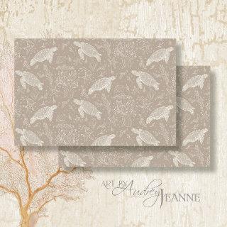 Beach Coastal Sea Turtle Starfish Tan Decoupage Tissue Paper