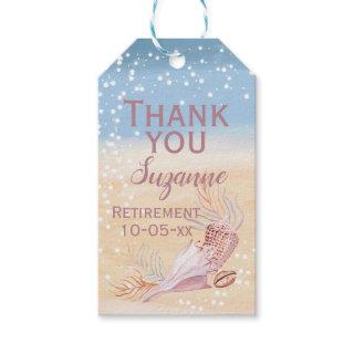 Beach Coastal Shell Retirement Party Favor  Gift Tags