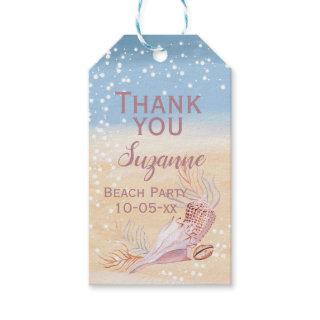 Beach Coastal Shell Thank You Party Favor Gift Tags