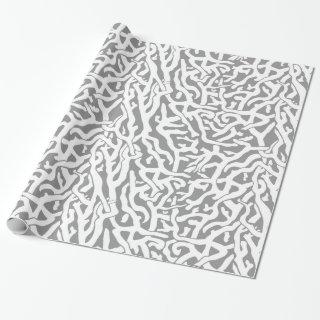 Beach Coral Reef Pattern in Gray and White