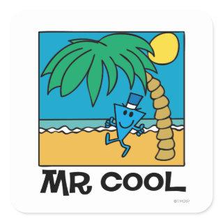 Beach Fun With Mr. Cool Square Sticker