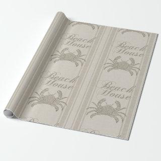 Beach House Crab Seashore Coastal Vintage