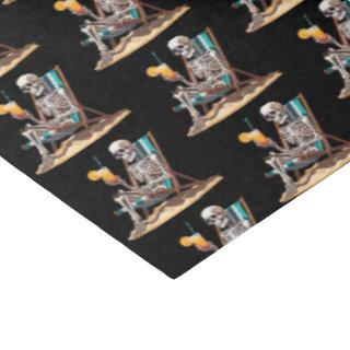 Beach Lounging Skeleton Halloween Tissue Paper