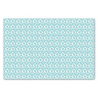 Beach Nautical Geometric Shell Pattern Teal White Tissue Paper
