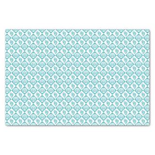 Beach Nautical Geometric Shell Pattern Teal White Tissue Paper