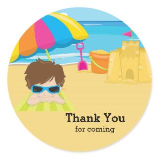 Beach party classic round sticker