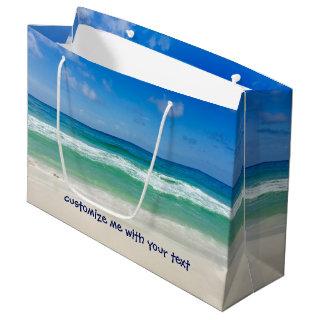 Beach Photography Blue Skies With Waves Custom Large Gift Bag