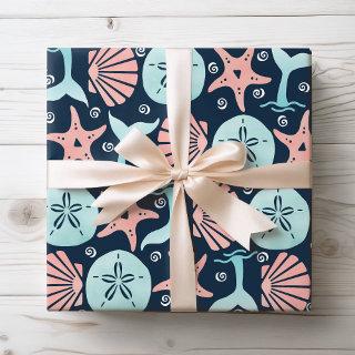 Beach Seashells Sand Dollar Starfish Whale  Sheets