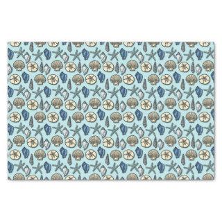 Beach Shells Starfish Nautical Ocean Sea Pattern Tissue Paper