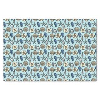 Beach Shells Starfish Nautical Ocean Sea Pattern Tissue Paper