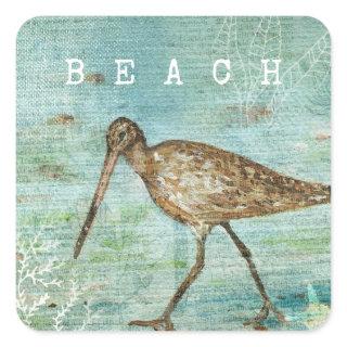 Beach Shorebird Square Sticker
