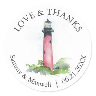 Beach Wedding Stickers Template Lighthouse