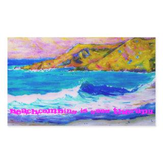 beachcombing is good therapy rectangular sticker