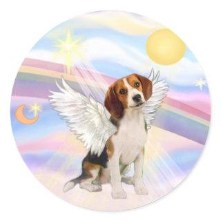 Beagle Angel Classic Round Sticker